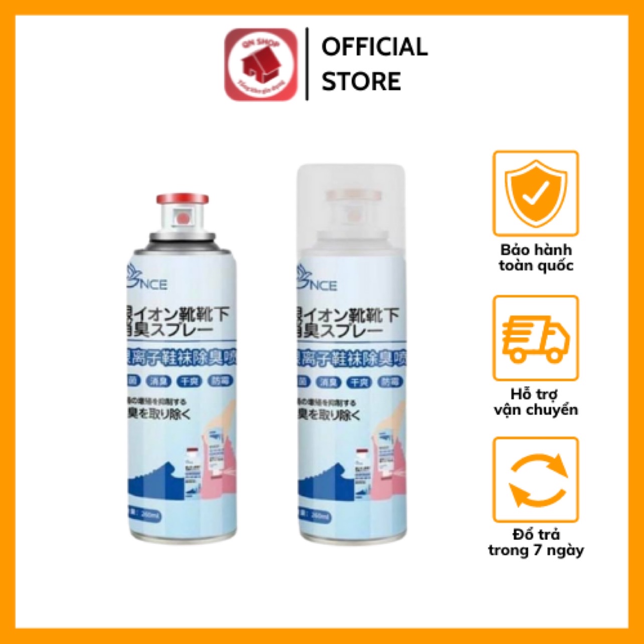 Lọ Xịt Khử Mùi Giày,Hôi Chân,Tủ Kệ Để Gìay Công Nghệ Nano Bạc Mới Nhất