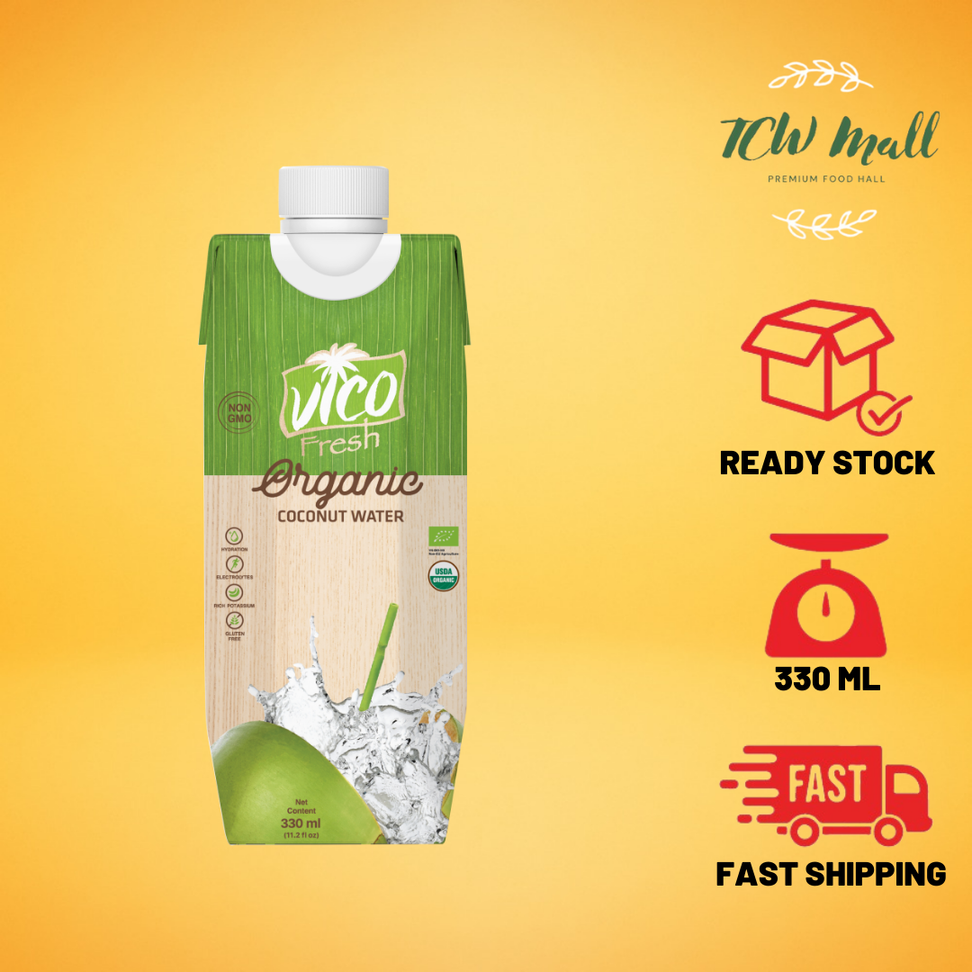 VICO FRESH 100% FRESH ORGANIC COCONUT WATER - 330ML PRISMA PACK (IMPORTED FROM VIETNAM)
