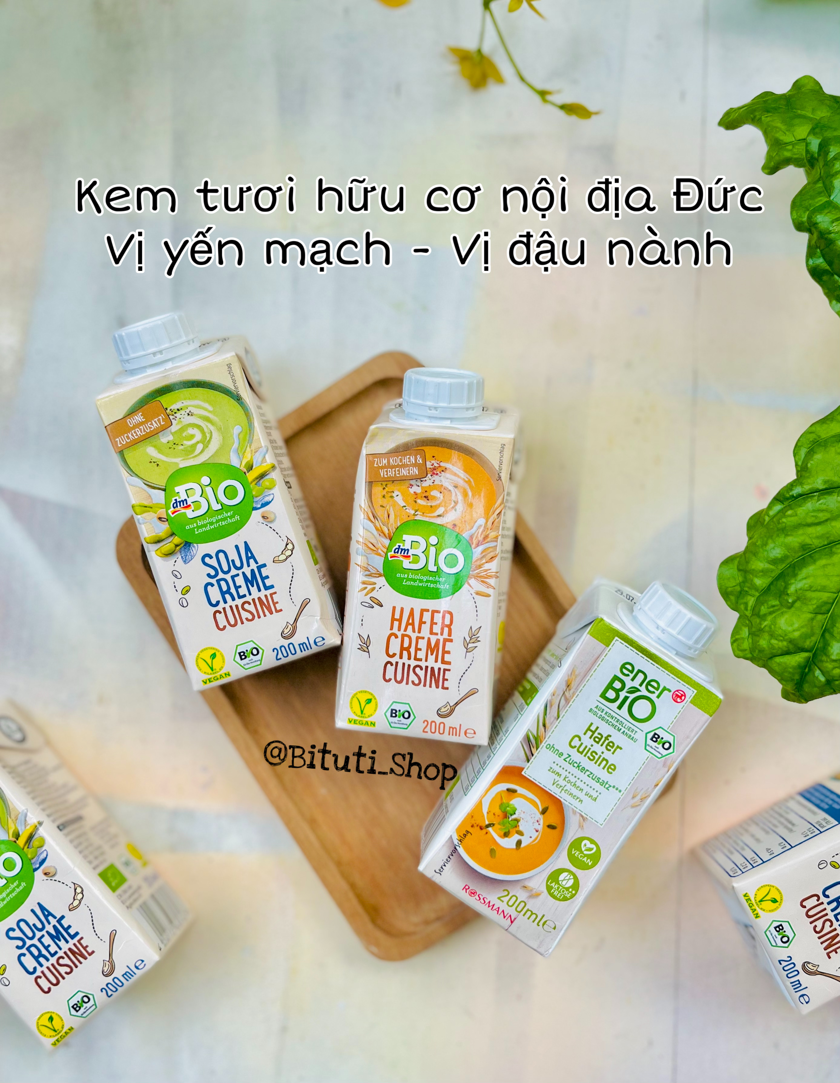 Kem tươi yến mạch hữu cơ DmBio nấu soup/cháo bổ dưỡng cho bé 200ml - hàng air - Bituti Shop