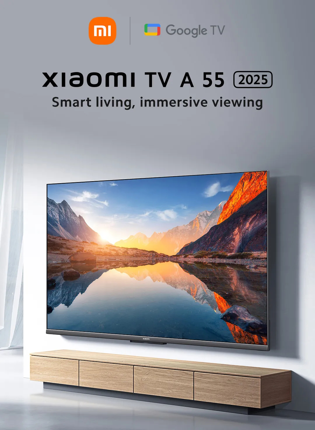 (Oficjalny) Xiaomi TV A 55 2025/ TV S Mini LED 55 2025 | Google TV 4K Ultra HD DCI-P3 94% gama kolorów HDR10+ Google Playstore Wbudowany Chromecast Dolby Vision i wyświetlacz bez obramowania (3 lata gwarancji)