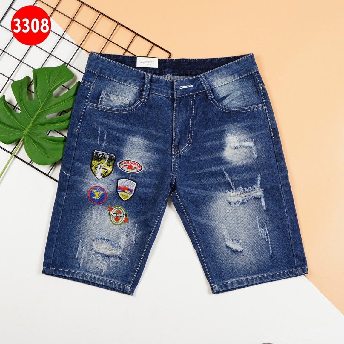 [HCM]Quần Short Jean Nam Quần Sọt Jean Màu Xanh Thêu Logo Chất Jean Cotton Bò Chuẩn Form Mang Đến Cảm Giác Thoải Mái Khi Mặc Ảnh Thật S3308 [CÓ ẢNH THẬT]