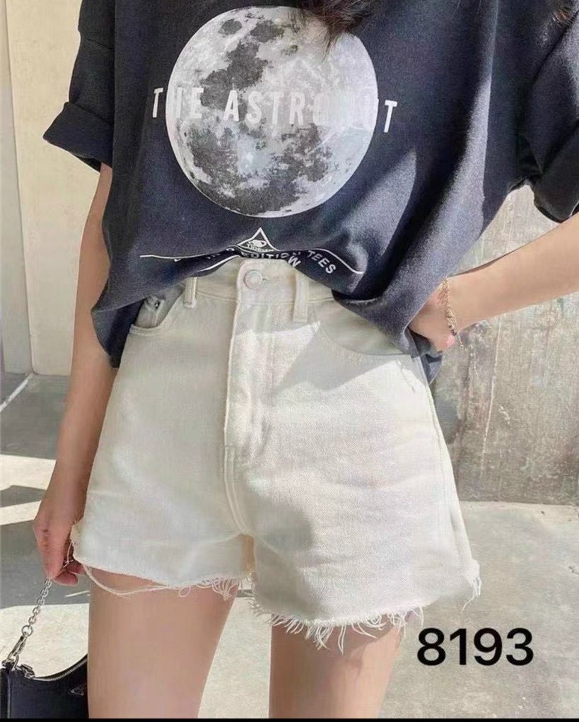 Bigsize 52kg đến 80kg quần short jeans trắng nữ quần bò nữ trắng trơn lưng cao ống rộng size lớn vnxk size 30 đến 35 ms 1053 tcshopjean tcjeans