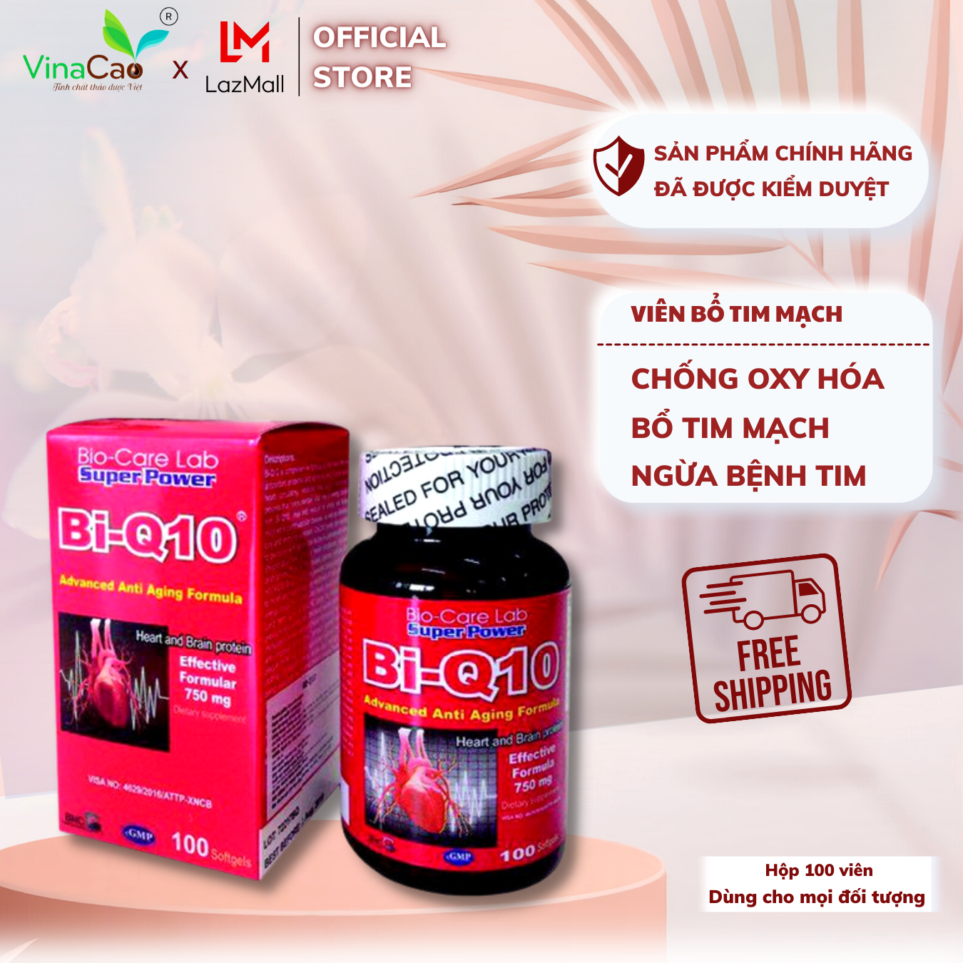 Viên uống Bi-Q10 nhập khẩu Mỹ - Tăng cường sức khỏe tim mạch _Vinacao_