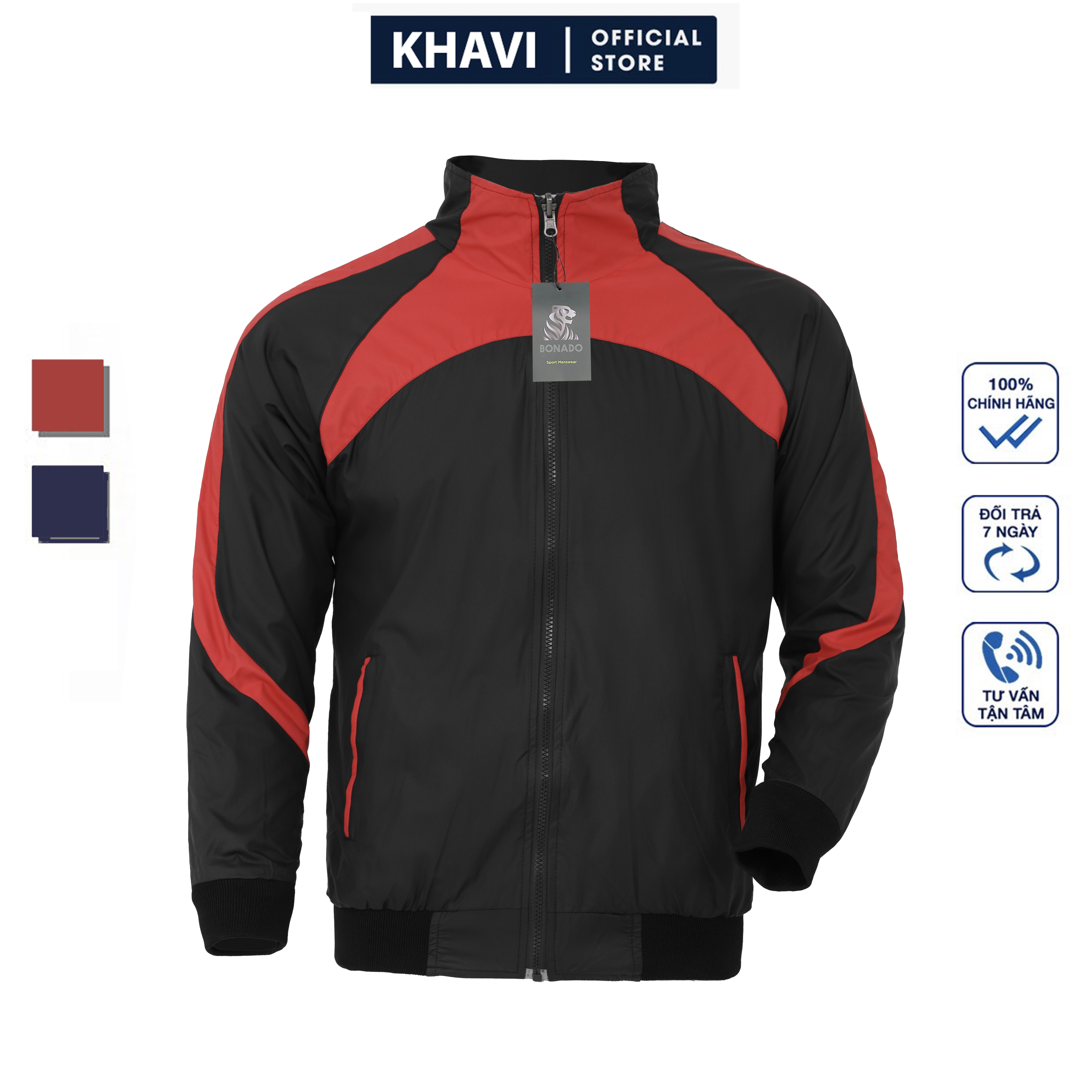 Áo khoác dù nam 2 lớp 2 mặt cao cấp Khavi D93 - Màu Xanh