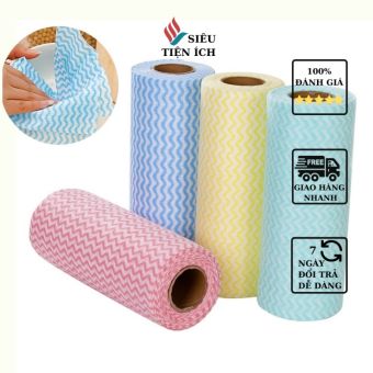 Cuộn khăn giấy lau đa năng nhà bếp bằng vải, khăn lau chùi bát đĩa