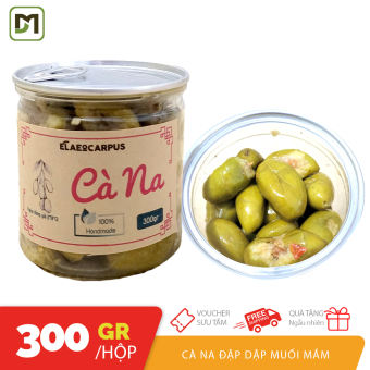 Hộp 300gr cà na đập dập mắm muối ớt tây ninh đủ vị chua cay ngọt chát giòn không chất bảo quản