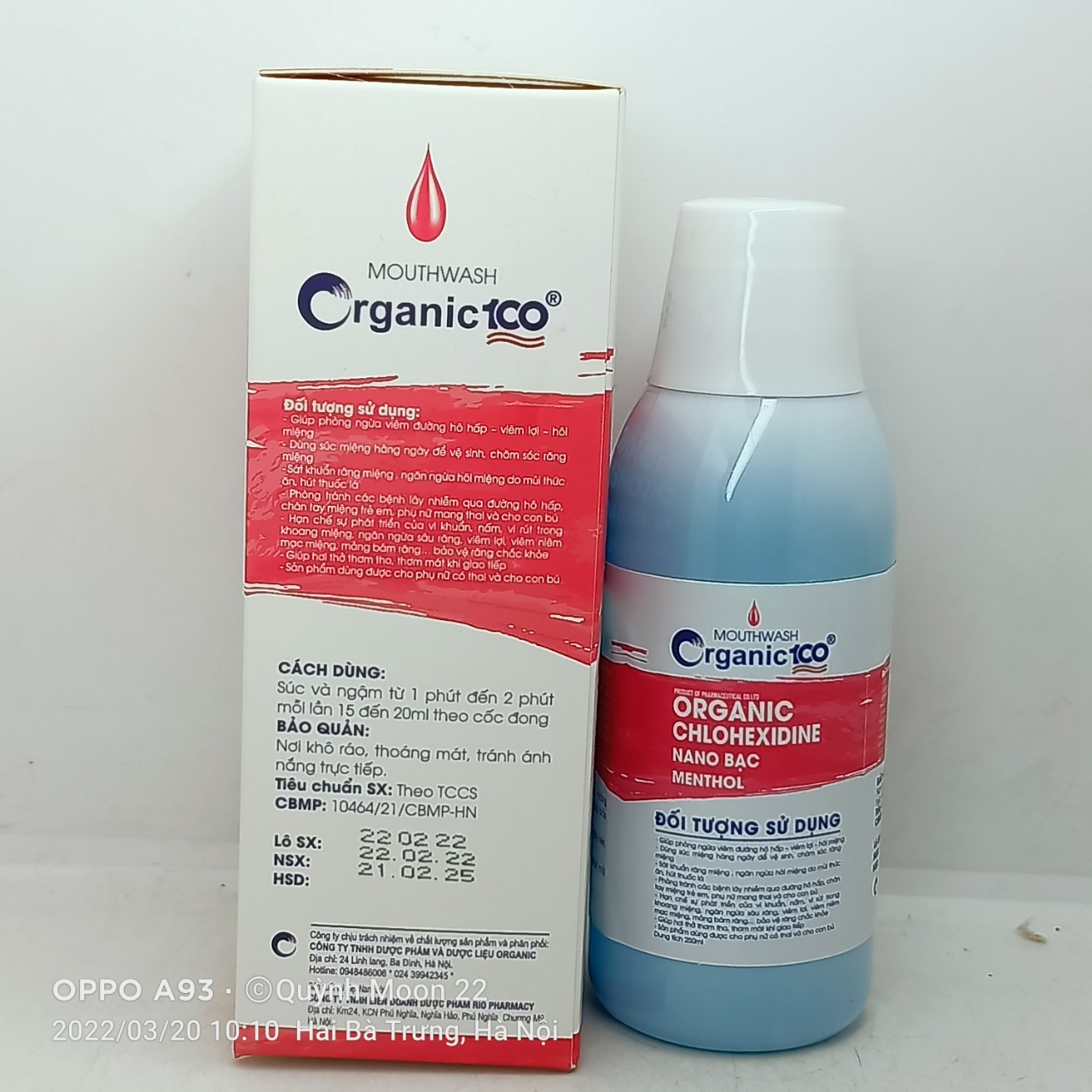 Nước súc miệng organic 100 - lọ 250ml