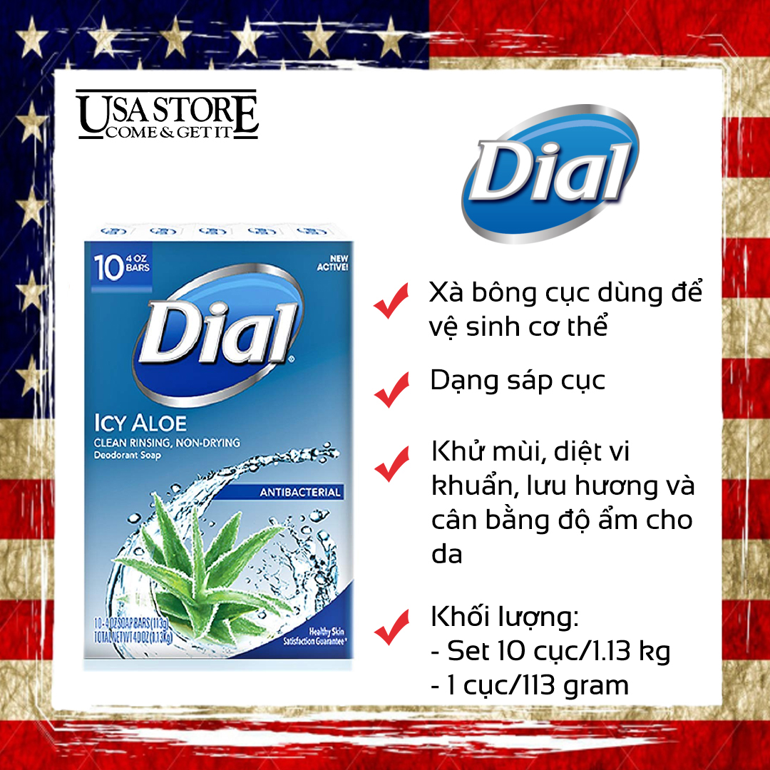 Xà bông cục dial icy aloe 113 gram
