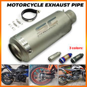 Pinph Universal 51mm Motorcycle Slip-on Exhaust Muffler Tailpipe (Black)