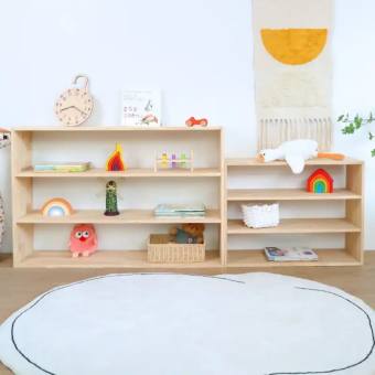 Kệ Gỗ Thông Montessori 3 Tầng Đựng Đồ Chơi Cho Bé, Đồ Dùng Trẻ Em, Bỉm Sữa, Sách Vở
