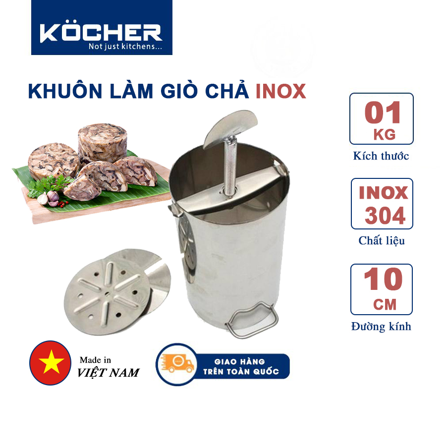 Khuôn làm giò thủ inox cao cấp , khuân làm giò bỏ, gà, bê loại 1kg bằng thép không gỉ
