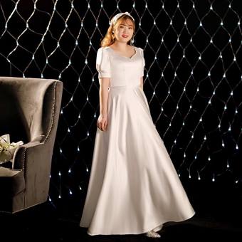 Đầm dự tiệc dạ hội trắng maxi cao cấp bigsize sang trọng - BS40922