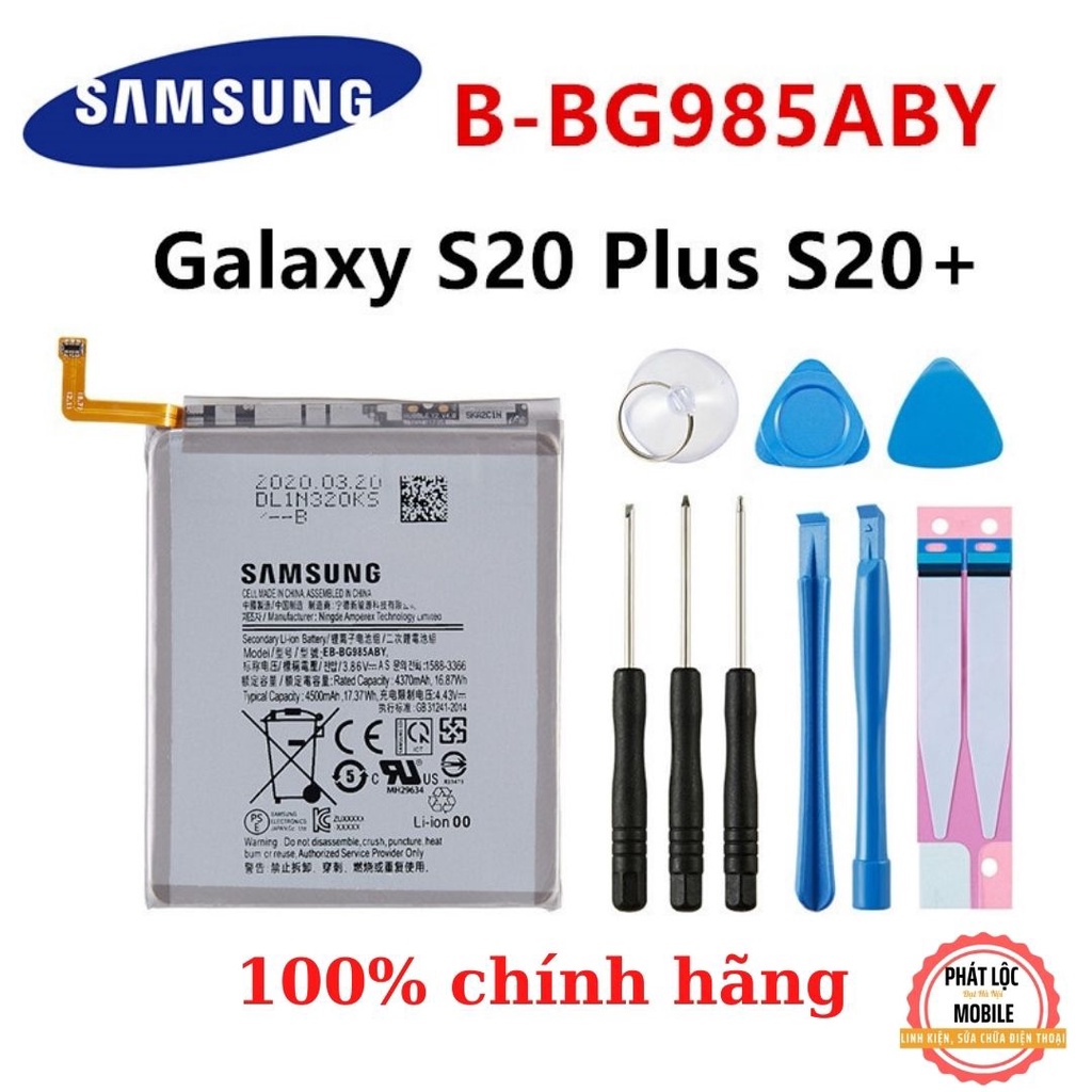 Pin Samsung S20 Plus zin chính hãng do Samsung sản xuất, Dung lượng 4500mAh, Bảo hành 3 tháng