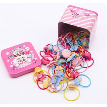 Hộp 40 dây cột tóc cho bé cute