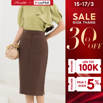 Chân váy ôm công sở HeraDG thiết kế túi ốp diễu chỉ dọc thân giúp lên dáng thon gọn, chất liệu Tuytsi cao cấp SJPBC6020