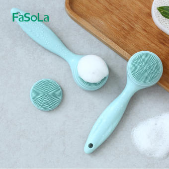Cây rửa mặt cầm tay Fasola, dụng cụ làm sạch da mặt tẩy tế bào chết bằng Silicon
