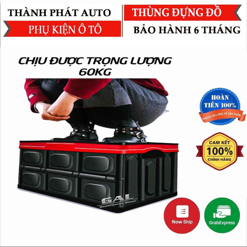 Thùng đựng đồ 56 Lit gấp gọn để cốp sau ô tô,dùng trong giá đình chịu lực cực tốt