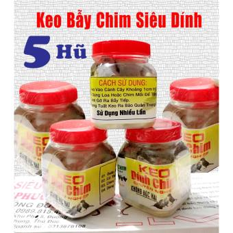 5 Hũ Keo Dính Chim - Bẫy chim sẻ, chào mào, cu gáy, chích chòe