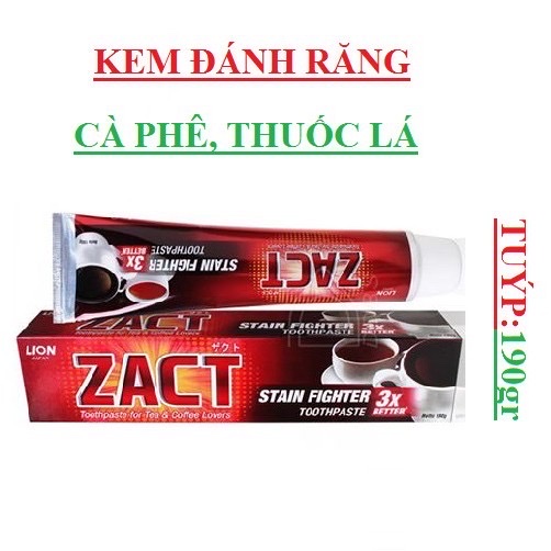 Kem đánh răng zact dành cho người uống cafe 190g nhật bản
