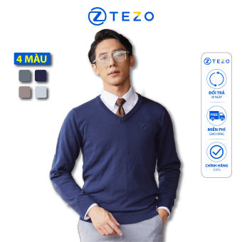 Áo len nam trơn cổ tim Tezo - 22ALIB001 - TEZO OFFICIAL