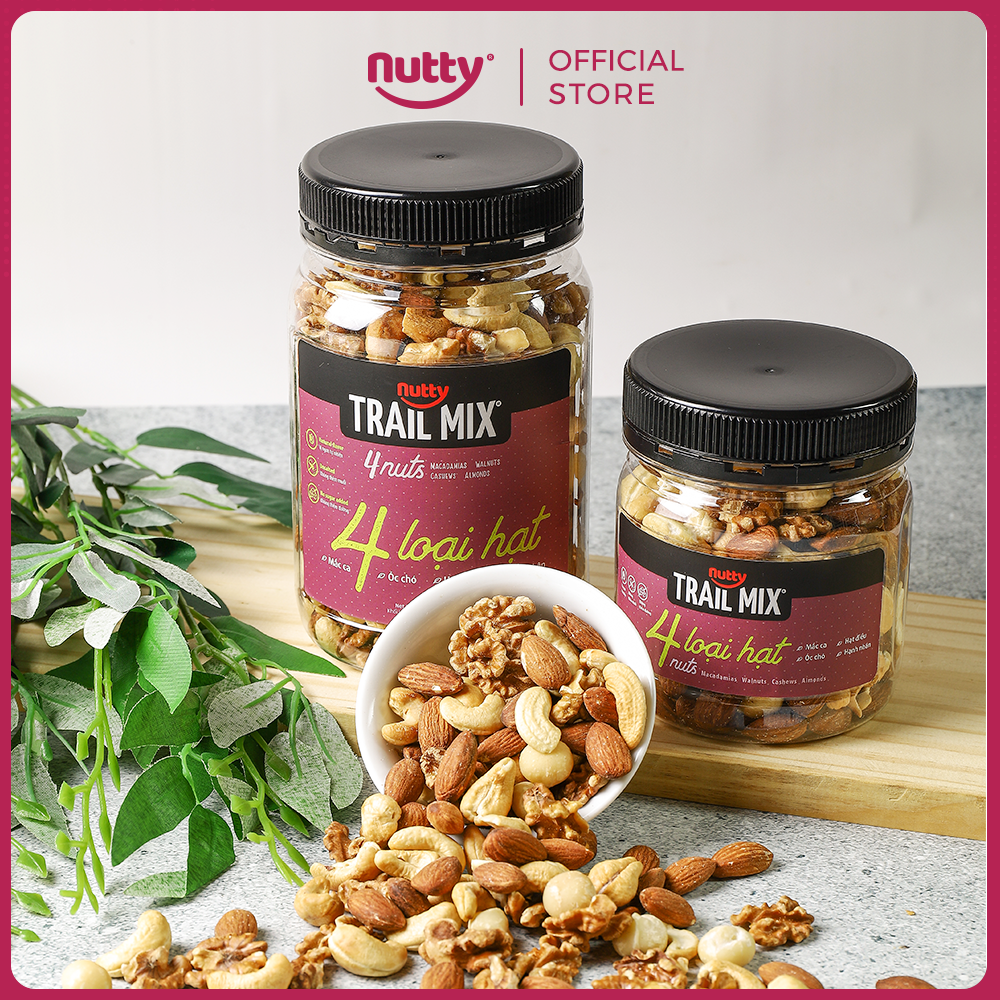 Nutty Trailmix 4 nuts - Box 150g 220g 500g