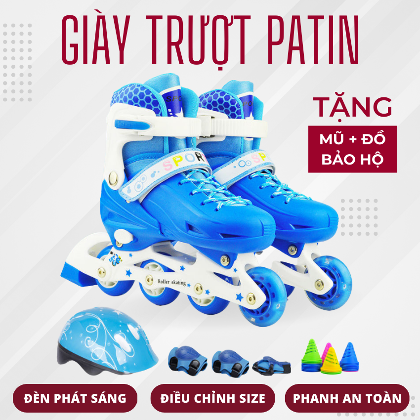 Giầy patin cao cấp - giầy patin trẻ em người lớn - bánh cao su