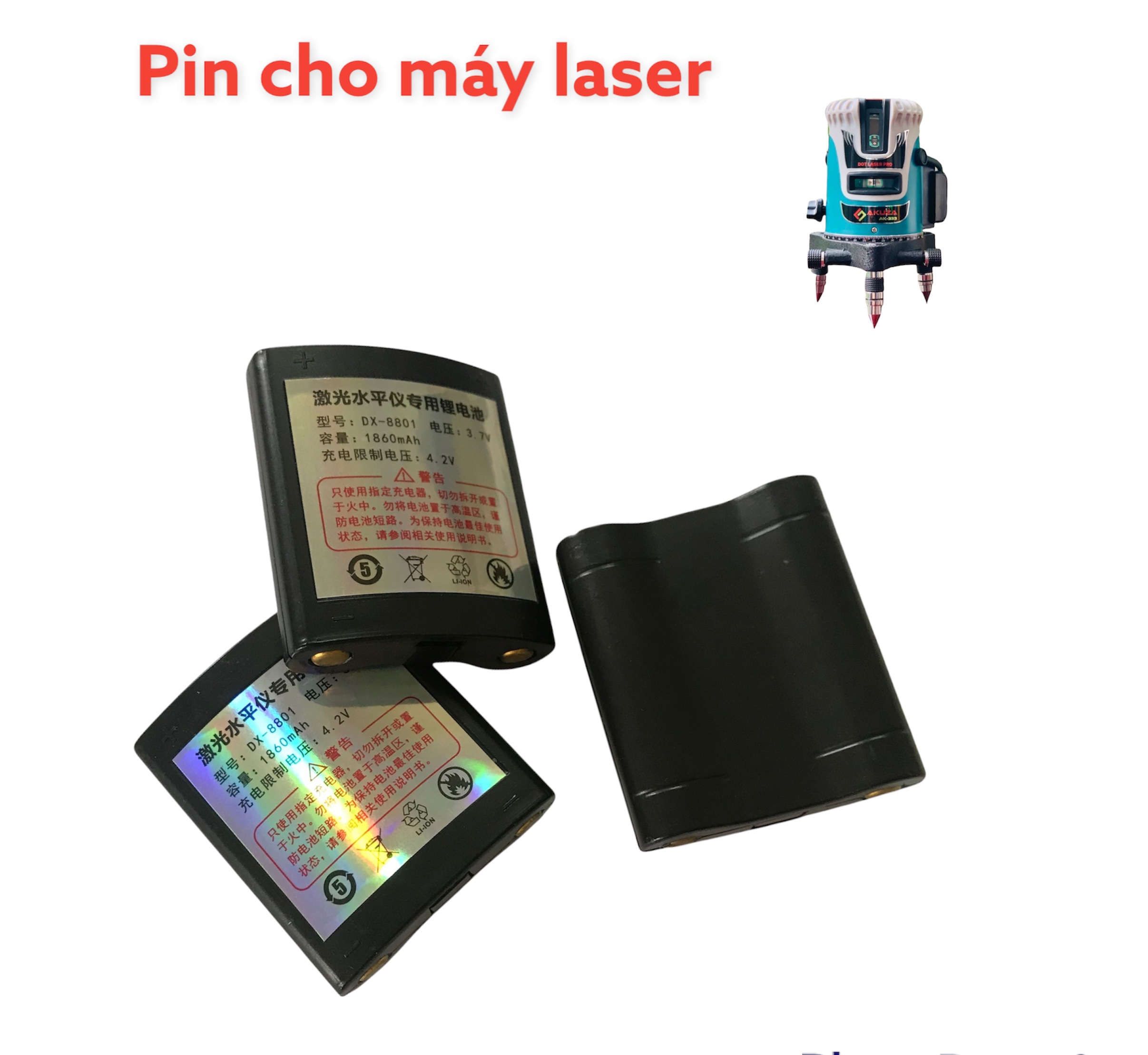 Pin máy cân bằng 5 tia xanh LAZE - Pin máy bắn cốt laze 5 tia xanh tia đỏ