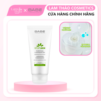 Gel Rửa Mặt Cho Da Dầu Mụn Laboratorios BABE Stop AKN Limpiador Purificante Stop AKN Purifying Cleansing Gel