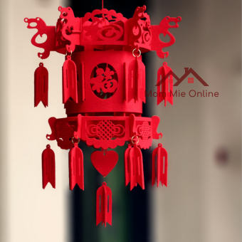 Lồng đèn Kéo Quân 3D khắc chữ Phúc tinh xảo - LD06