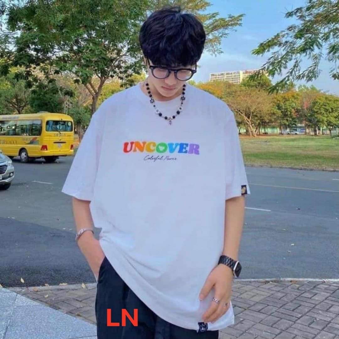 Áo thun tay lỡ Uncover rainbow phông nam nữ unisex form rộng