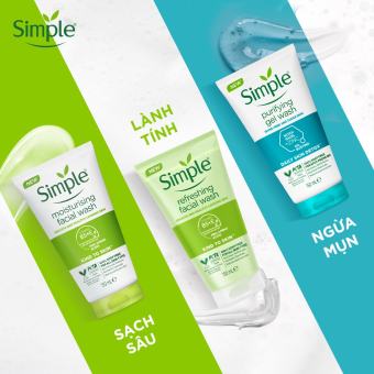 Sữa Rửa Mặt Simple Refreshing Facial Wash 150ml - Dịu Nhẹ Cho Da Dầu Mụn, Nhạy Cảm - Simple - cuahnagthienduc