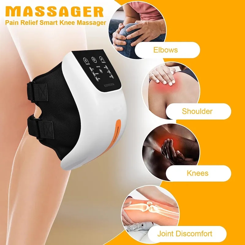 Wireless Heating Knee Massager Infrared Physiotherapy Vibration Massage  Kneecap Brace Relieve Rheumatic Arthritis Pain For Knee 