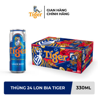 MỚI! [Voucher 10K + Trợ ship đến 70K]  Thùng 24 lon bia Tiger 330ml - Bao bì Xuân