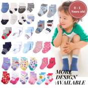 MnKC Baby Newborn Cotton Socks - Random Designs, 0-12 Months