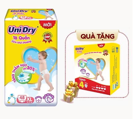 Tặng 4 miếng - Bịch Tả Quần Unidry CỰC ĐẠI SIZE  M60 - L54 - XL48 - XXL44 Miếng