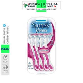 Dao Cạo Nữ Gillette Venus Simple 3 - Bộ 4 Cây Dao Cạo Gillette Venus Dành Cho Nữ