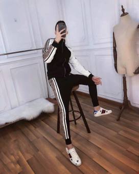 Đồ bộ nỉ nam-  bộ thu đông dài tay khóa Micky chất liệu nỉ bóng cao cấp - HD8