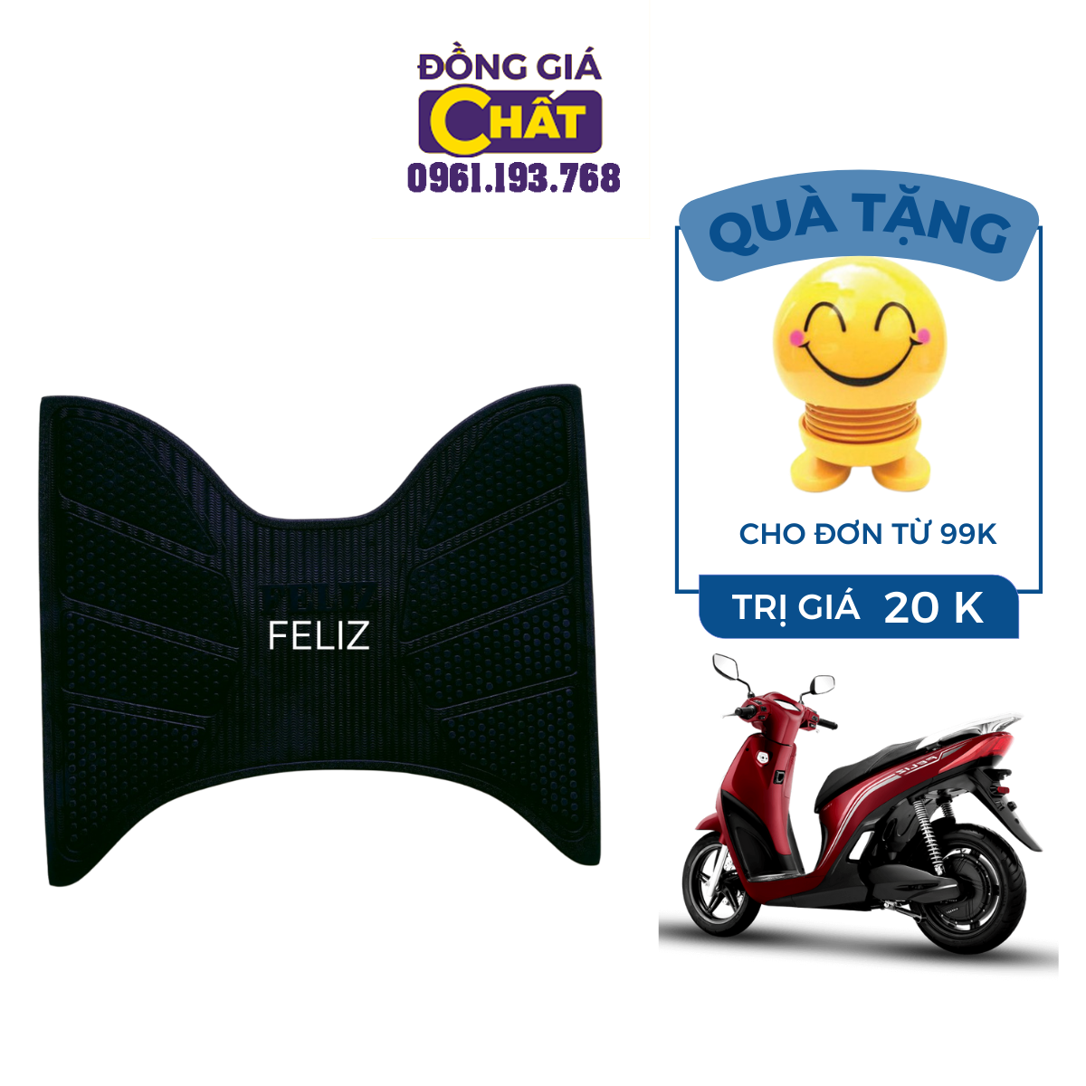 Vinfast Feliz Thảm lót chân thảm sàn xe điện vinfast Feliz loai cao su đẹp,dày mềm
