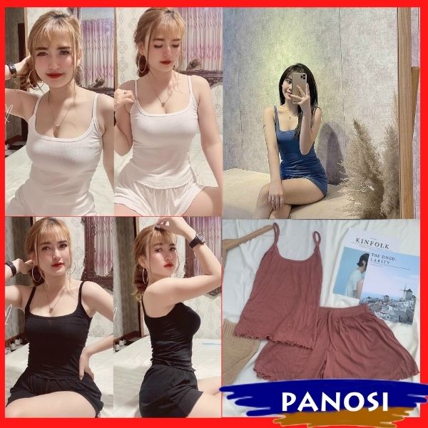 Set bộ 2 dây mặc nhà bộ mặc nhà chất thun lạnh cotton mềm mát mùa hè Panosi - B625