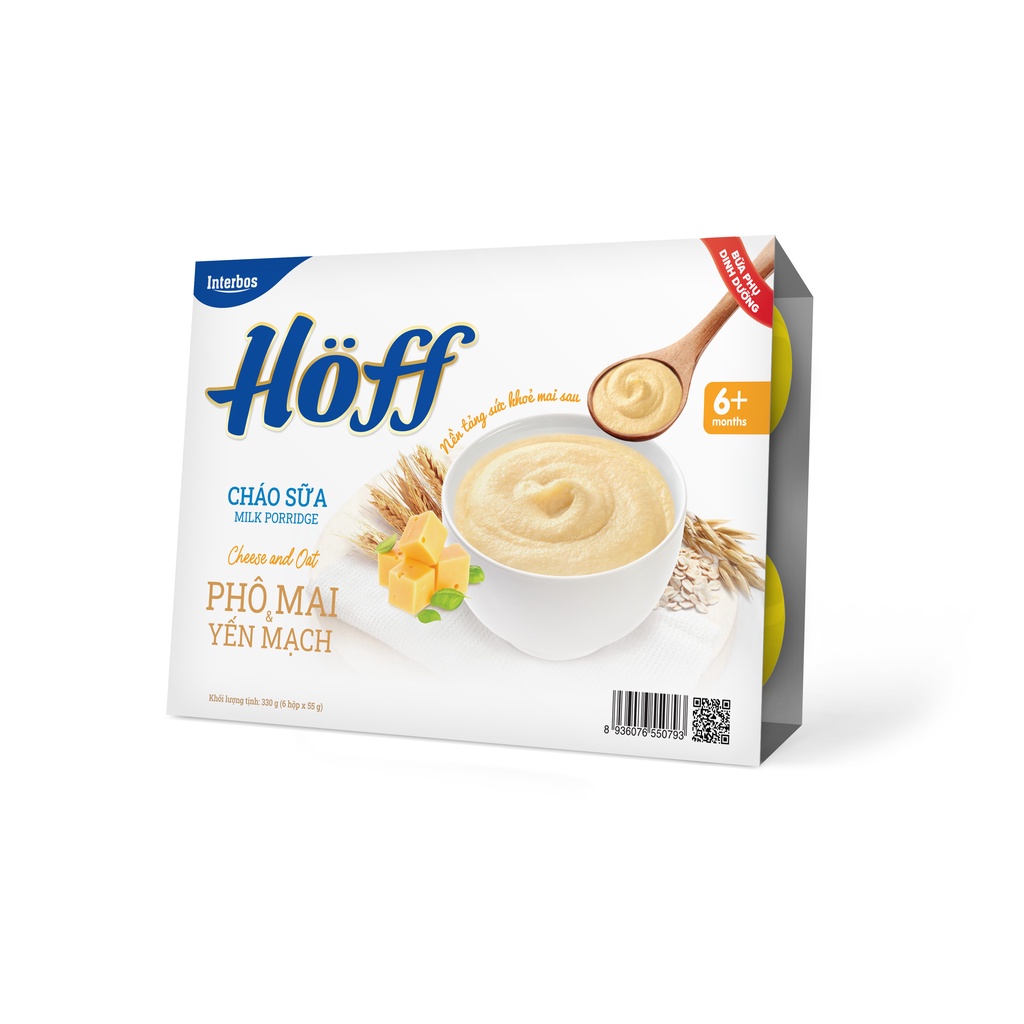 Cháo sữa phô mai yến mạch Hoff cho trẻ từ 6 tháng tuổi trở lên