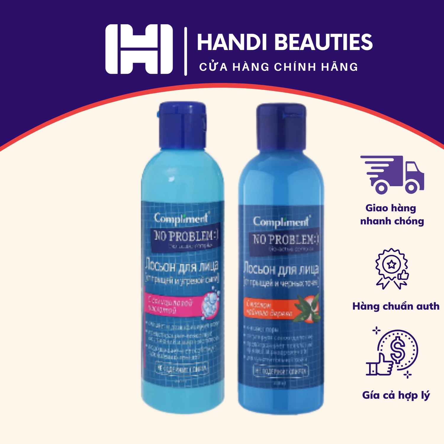 Toner Compliment No Problem làm sạch sâu, kiềm dầu, giảm viêm, giảm mụn