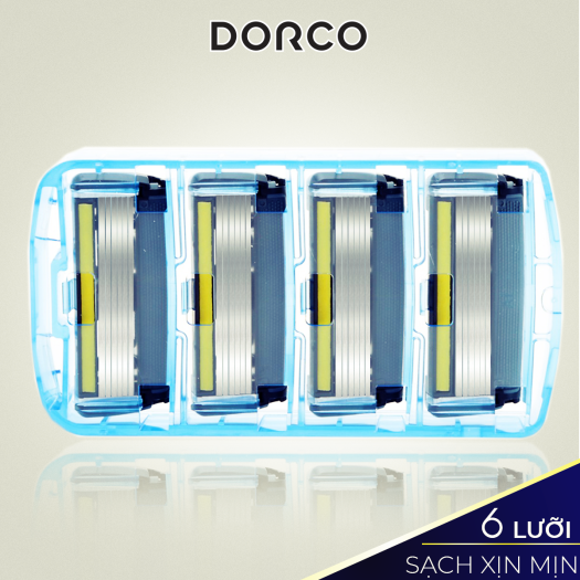 Vỉ 04 Đầu Cạo Râu 6 Lưỡi Dorco Pace 6 Plus SXA 5040-4B (6 Lưỡi + Đầu Cắt Tóc Mai)