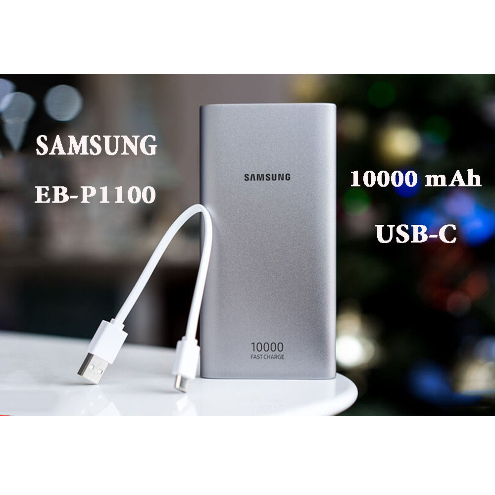 Sạc dự phòng samsung eb p1100 10000mah pin dự phòng 2 cổng usb 1 type c, hỗ trợ sạc nhanh qc 2.0 bảo hành 12 tháng