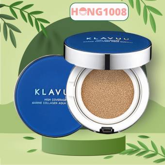 Phấn Nước Klavuu Xanh Blue Pearlsation High Coverage Marine Collagen Aqua Cushion 12g Hong1008