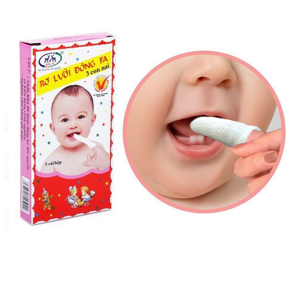 Rơ lưỡi đông pha- vệ sinh răng miệng cho bé sơ sinh