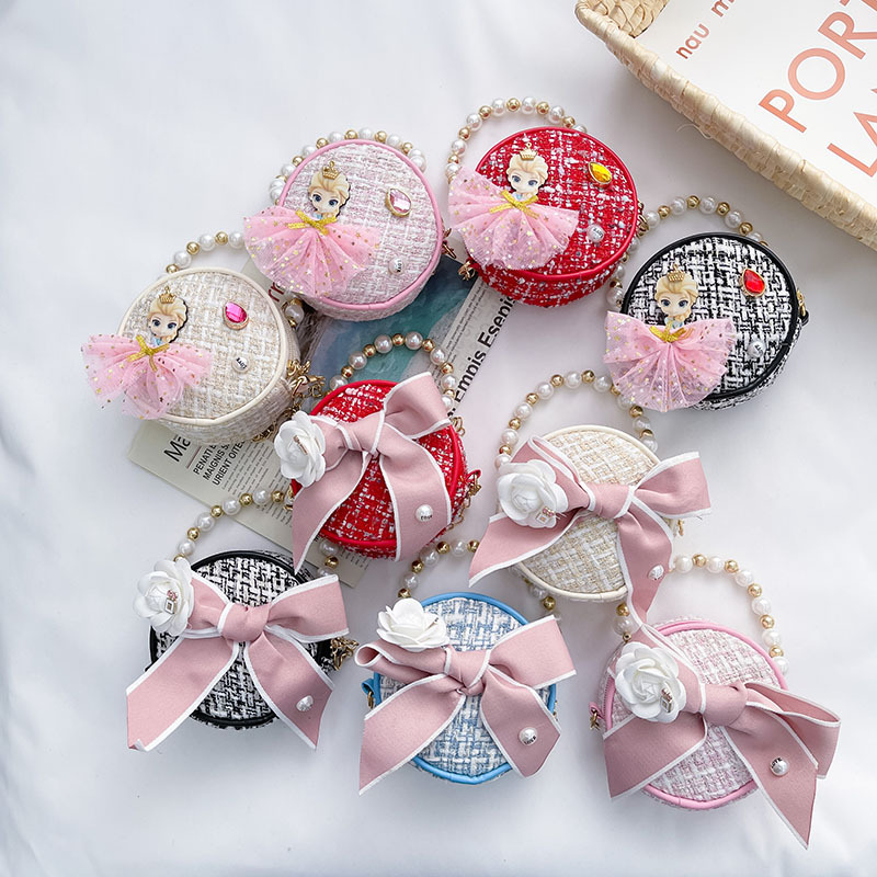 Túi đeo chéo nỉ trẻ em đính cô gái- nlylyshop