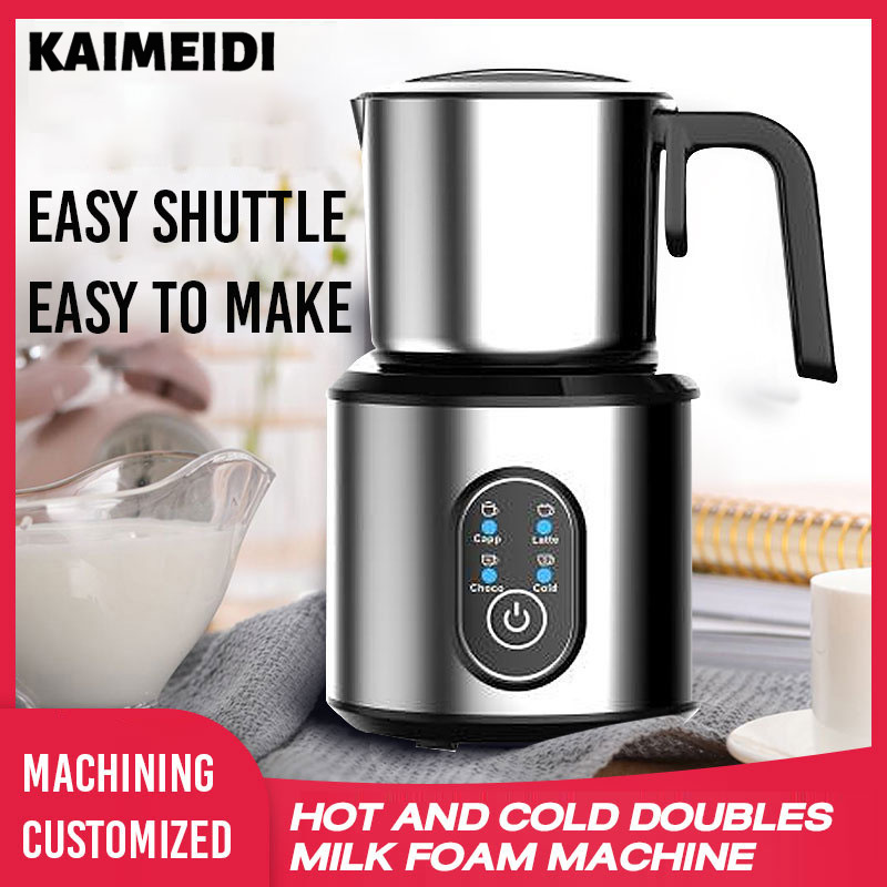Kaimeidi máy tạo bọt sữa cà phê tự động gia dụng máy tạo bọt sữa làm nóng sữa bằng điện bằng thép không gỉ
