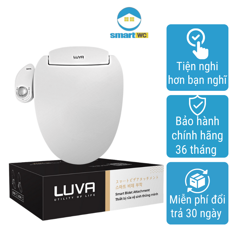 Nắp bồn cầu thông minh LUVA BIDET LB-203, 2 vòi rửa( hậu môn và phụ nữ), bảo hành chính hãng 3 năm - Smartwc