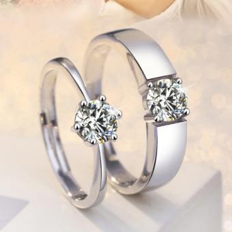 nhẫn cặp nhẫn đôi nhẫn tình yêu bạc s925 - nhẫn đôi nhẫn nam nữ đính đá sang chảnh Freesize