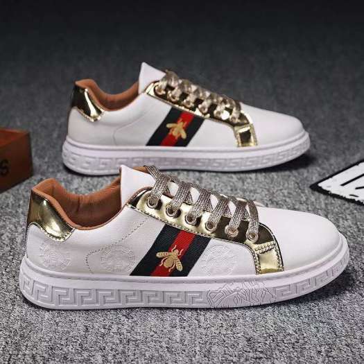 Dòng Gucci Bee Giày Thể Thao Nam Thời Trang Hợp Thời Trang, Giày Bệt Màu Đen Vàng Và Bạc